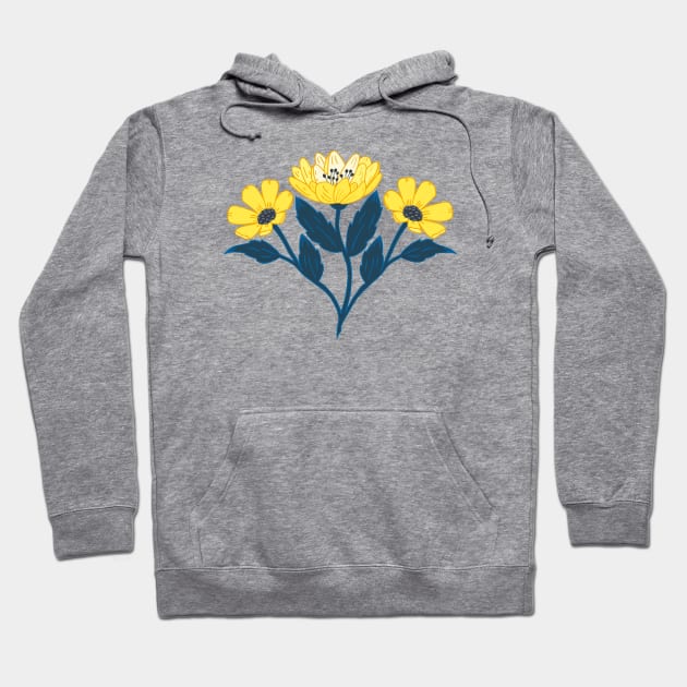 Yellow wildflower bouquet Hoodie by Jennifer Ladd